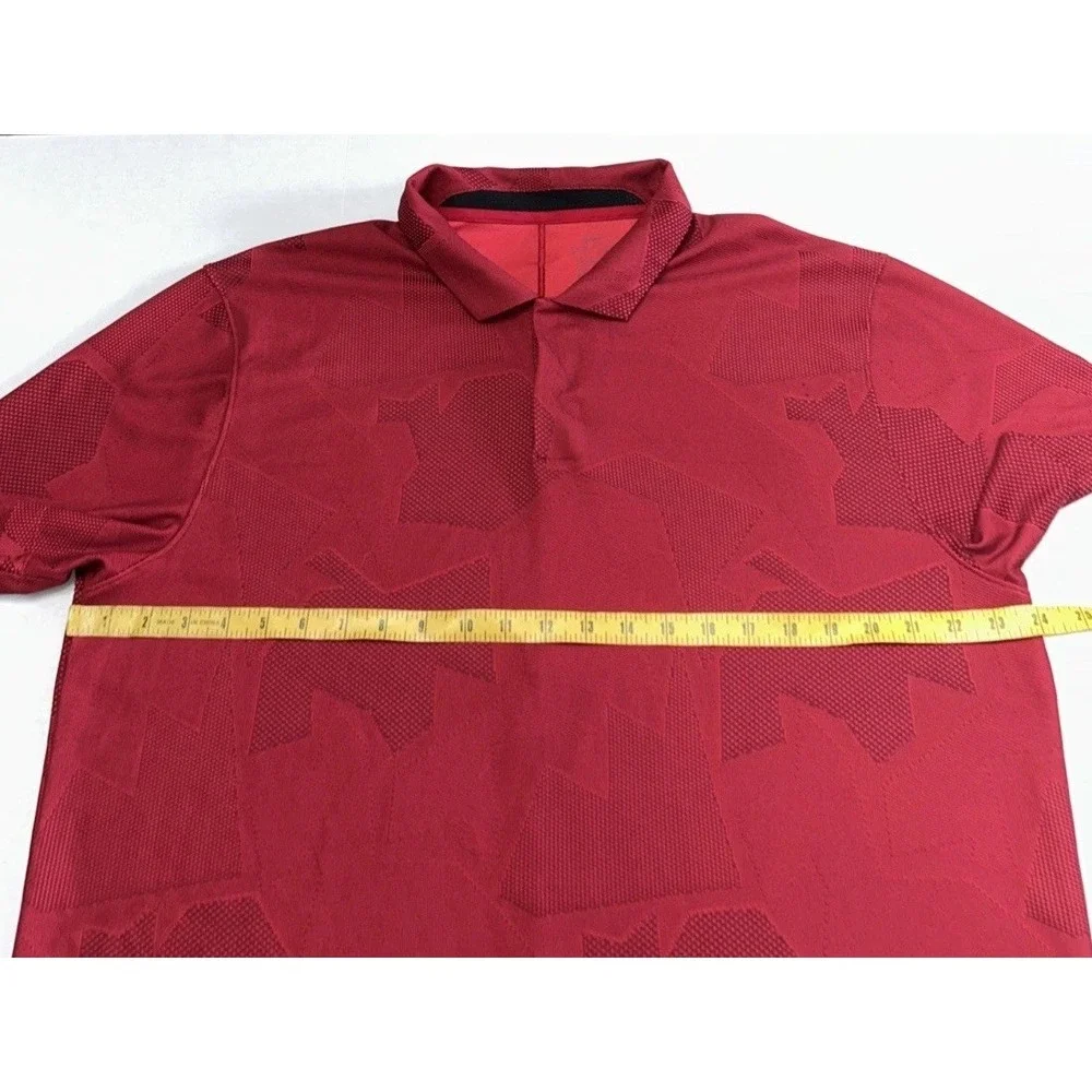 Mens‎ Nike Dri Fit Tiger Woods Camo Jacquard Golf Red Polo CT3801 Sz XL